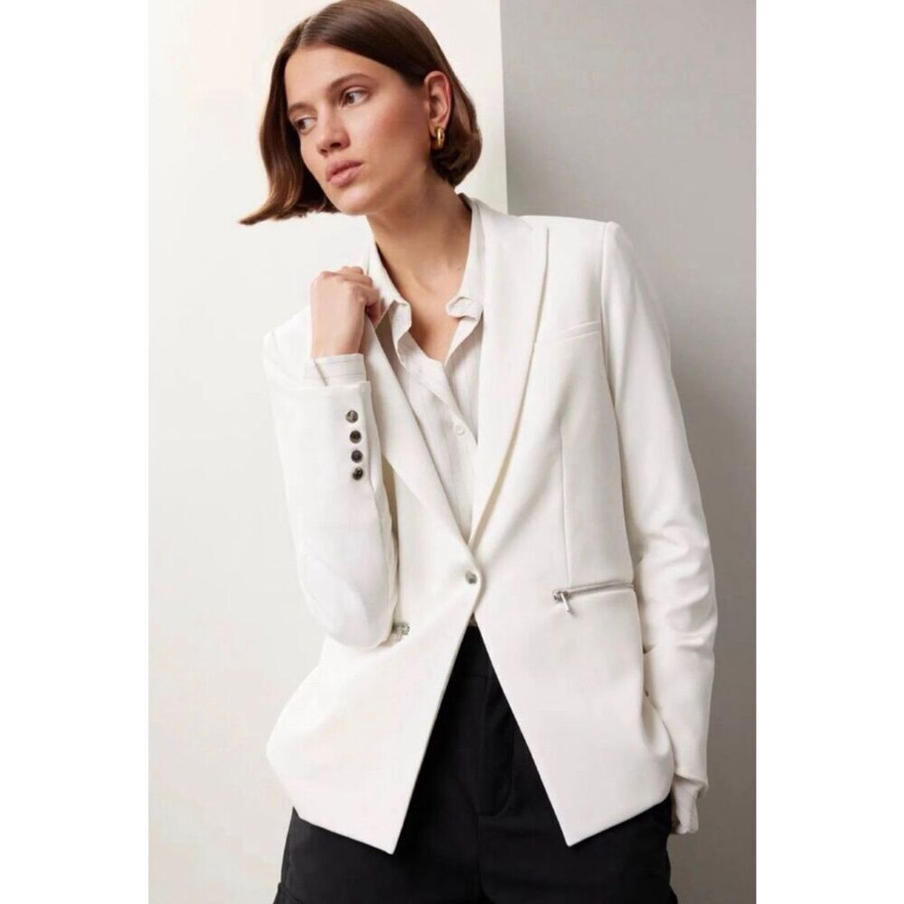 Veronica Beard Iconic Scuba Dickey Blazer Jacket in White Size 0